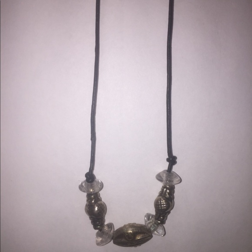 Leather beaded necklace